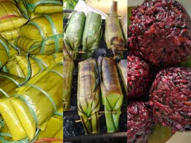 Ilustrasi buras dan gogos makanan khas lebaran masyarakat Bugis-Makassar (Sumber: Pesonamandar.com)