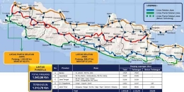 peta jalur mudik di Pulau Jawa, Sumber gambar: Kompas.com
