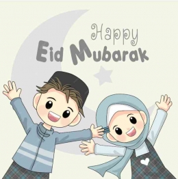 Ilustrasi eid mubarak. sumber gambar freepik