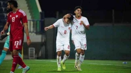 Witan Sulaeman pencetak gol tunggal ke gawang Uni Emirat Arab dalam laga uji coba sebelum Piala Asia U23 di Qatar (Foto PSSI). 