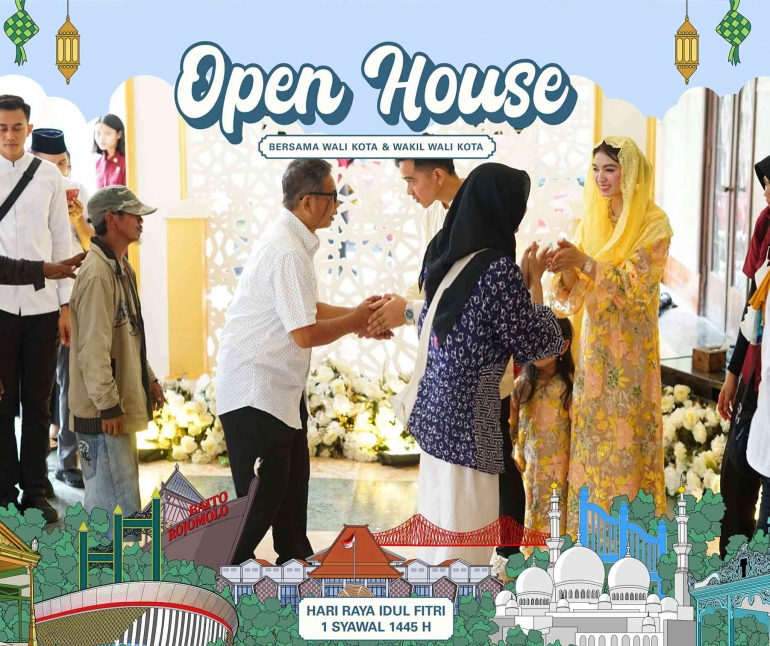 Berkesempatan untuk menghadiri open house walikota Solo Gibran Rakabuming Raka beserta keluarga di rumah dinas Loji Gandrung. (Foto: Dokumentasi Pribadi/Rania)
