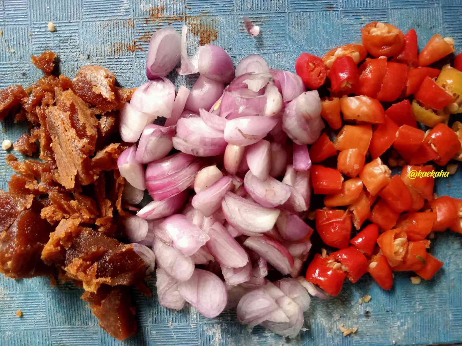 Bahan Bumbu Potong untuk Mengolah Ikan Talang Asam Manis | @ kaekaha