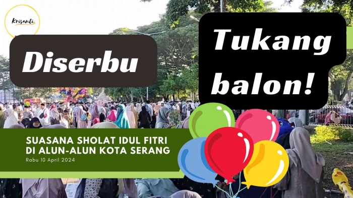 Suasana pelaksanaan shalat Idulfitri di Alun-alun Serang. (Dokumentasi pribadi Krisanti Kazan)