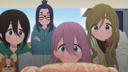 Ena, Chiaki, Nadeshiko, dan Aoi yang sedang membuat sosis (Youtube: Ani-One Asia)