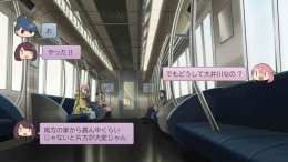 tampilan pesan yang memperlihatkan percakapan Nadeshiko, Rin, dan Ayano (Youtube: Ani-One Asia)