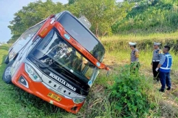 Bus yang mengalami kecelakaan pada 11/4/2024|dok Polda Jateng, dimuat Kompas.com