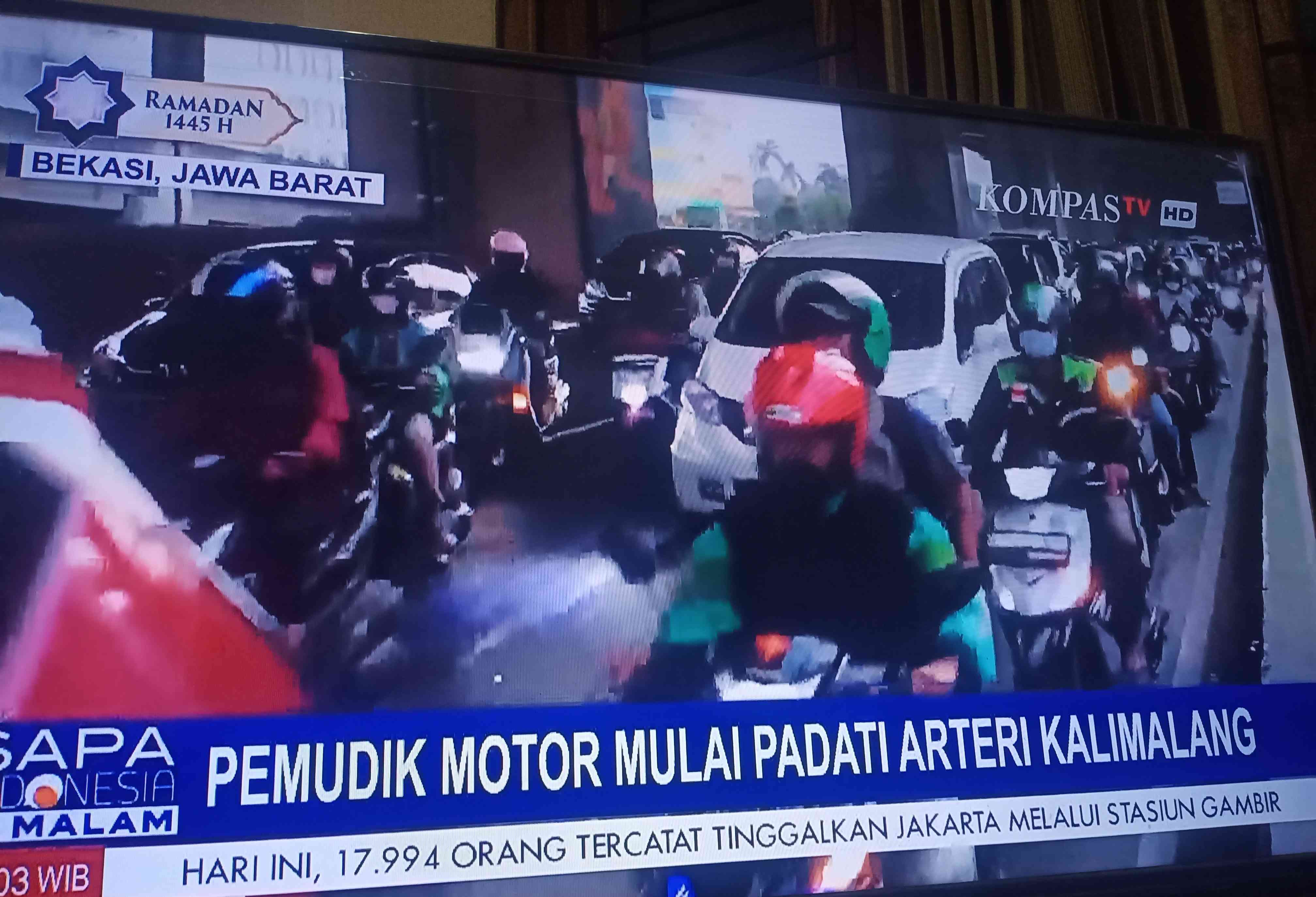 Berita Arus Mudik 2024 di Kompas TV (Foto: Jujun Junaedi)