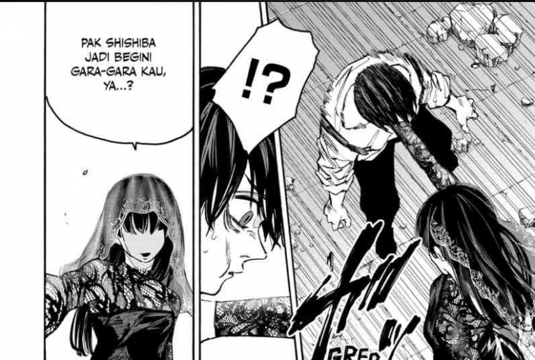 Shishiba melindungi Amane (mangaplus)