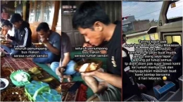 Unggahan Momen Para Penumpang PO BORLINDO Sedang Makan Siang di Rumah Mertua Pak Satir | IG/Lambe_turah