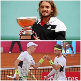 Stefanos Tsitsipas (sumber : vnexpress.net) dan Joran Vliegen/Sander Gille(sumber : atptour.com) juara tunggal dan ganda Monte Carlo Masters 2024