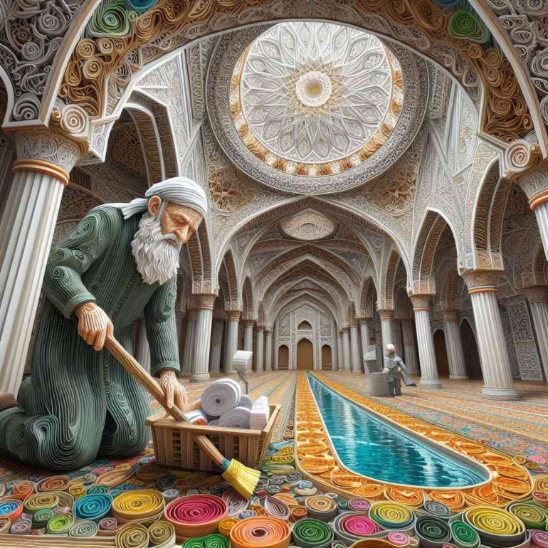 Pekerja Masjid (sumber : pribadi, bing.com) 