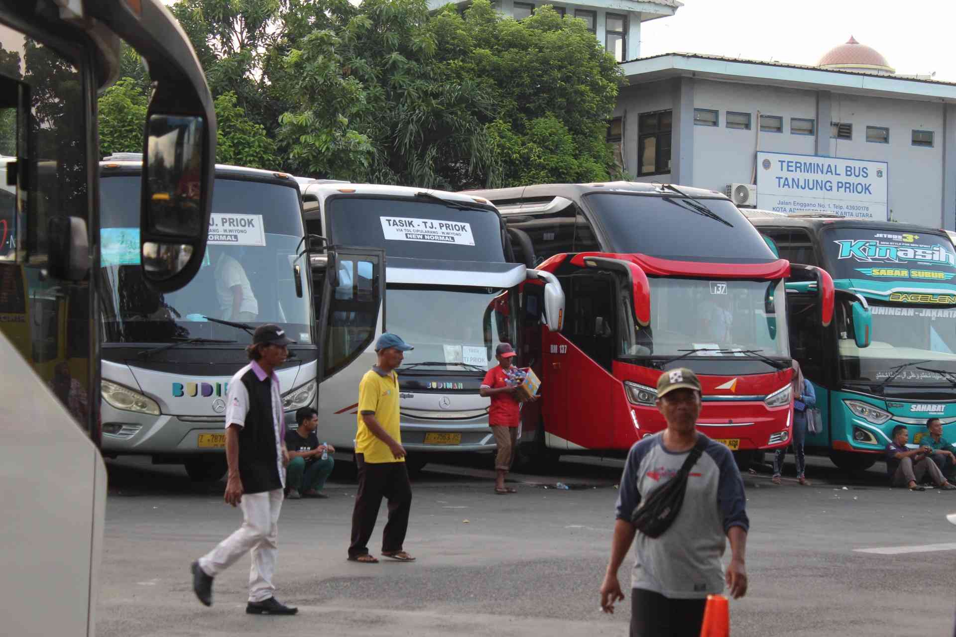 Beberapa Bus telah sampai mengantarkan para penumpang di terminal Tanjung Priok (Dokpri)