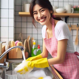 Mencuci piring dan gelas, dapur bersih dan higienis (sumber: bing)