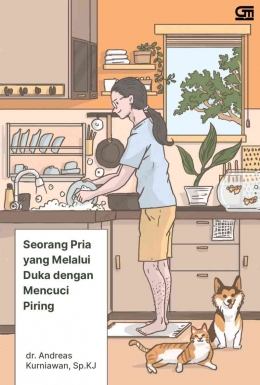 Buku Seorang Pria Yang Melalui Duka dengan Mencuci Piring (foto: Gramedia Digital)