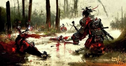 https://images.fineartamerica.com/images/artworkimages/mediumlarge/3/samurai-battle-10-richard-jones.jpgInput sumber gambar