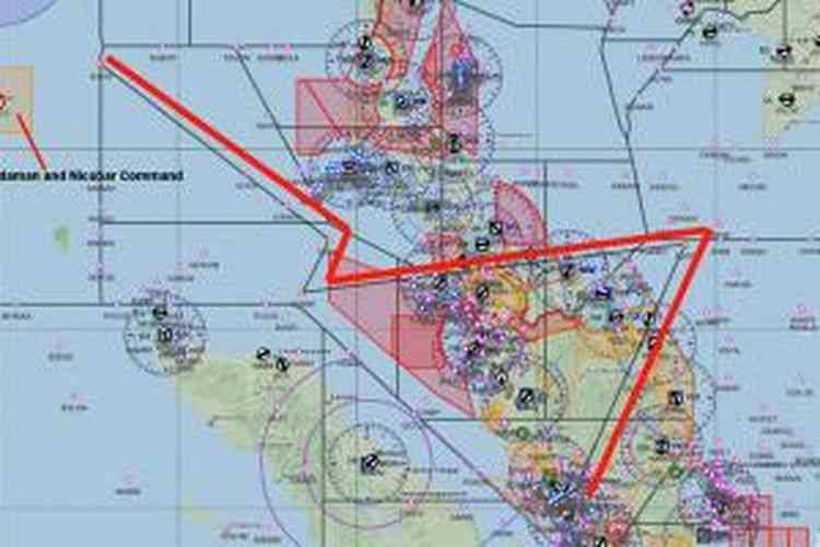 Waypoint pesawat Malaysia Airlines MH370. (Sumber: http://airinfodotorg.files.wordpress.com via KOMPAS.com )