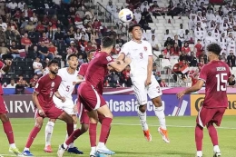 Saat Indonesia bermain kontra Qatar di laga perdana Grup A Piala Asia U23. Foto: Dok. PSSI via Kompas.com