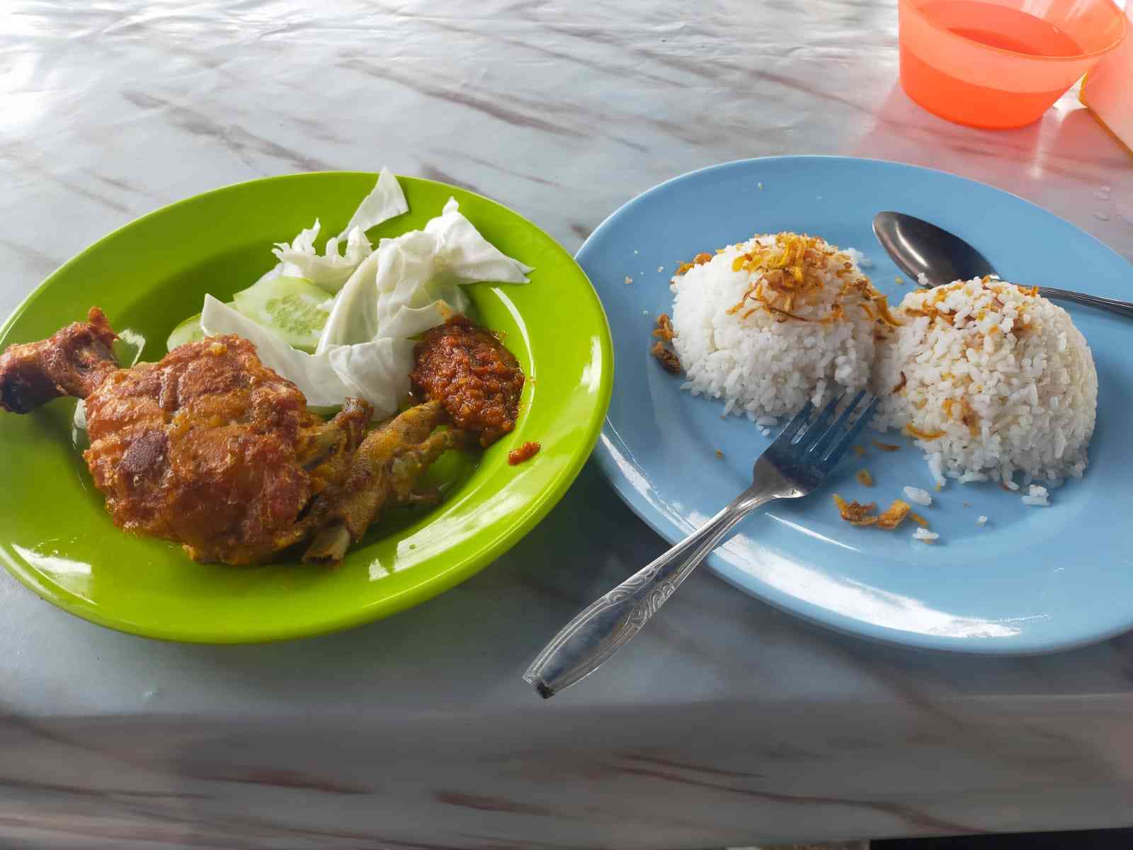 Gambar 8. Nasi dan ayam goreng/dokpri