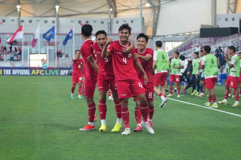 Timnas Indonesia U23 pasca mengalahkan Australia U23 (Sumber: https://www.pssi.org/)