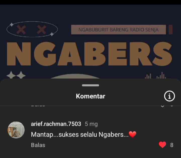 Sumber: divisi radio senja, screenshot komentar ketua jurusan KPI, IAIN Sykeh Nurjati Cirebon di instragram @div.radiosenja