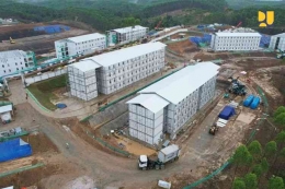 Perumahan Pekerja yang sedang dibangun di IKN Nusantara(Sumber : Kementerian PUPR Via KOMPAS.com)