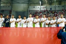 Skuad Garuda Indonesia U-23 saat melawan Korea Selatan di fase delapan besar Piala Asia U-23. (Dokumentasi PSSI) 