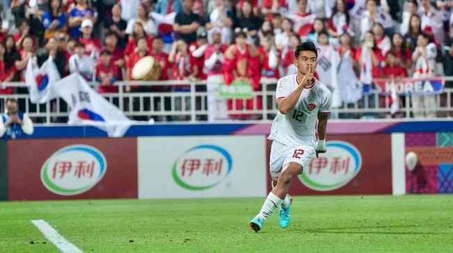Pratama Arhan,penentu kemenangan Garuda Muda dalam duel adu penalti lawan Korea Selatan di perempat final Piala AFC U23 (Foto PSSI).  