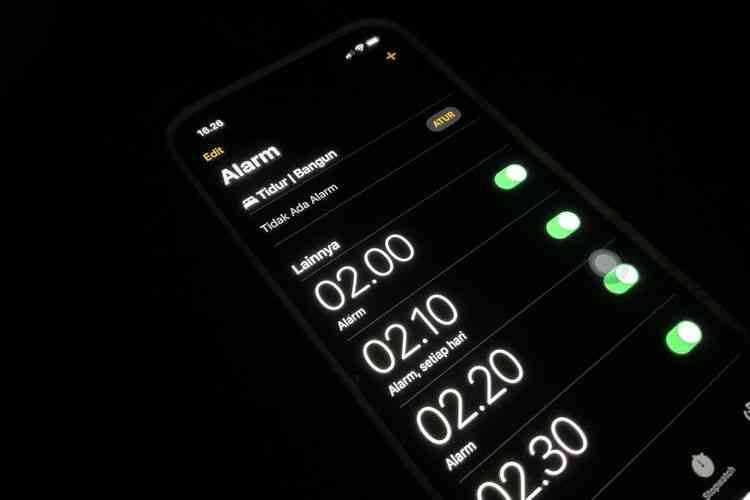 Aplikasi alarm di ponsel. Foto : Zulfikar Hardoansyah/kompas.com