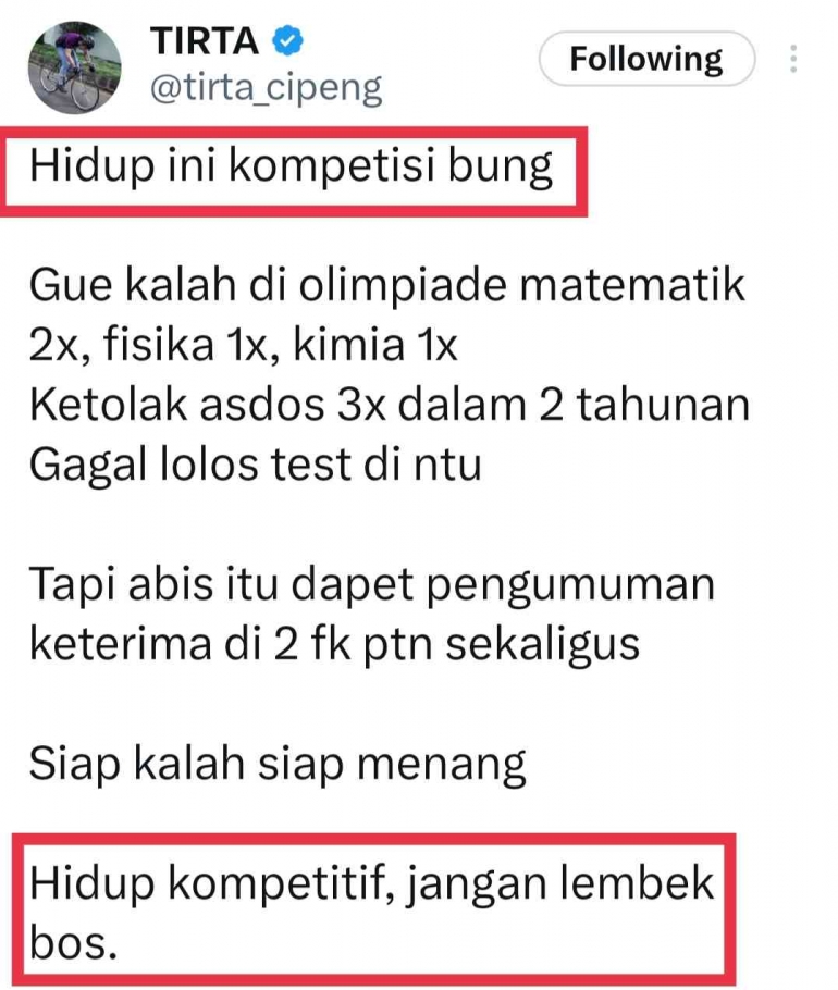 Utas dari dr.Tirta di Twitter. Foto: twitter.com/tirta_cipeng/