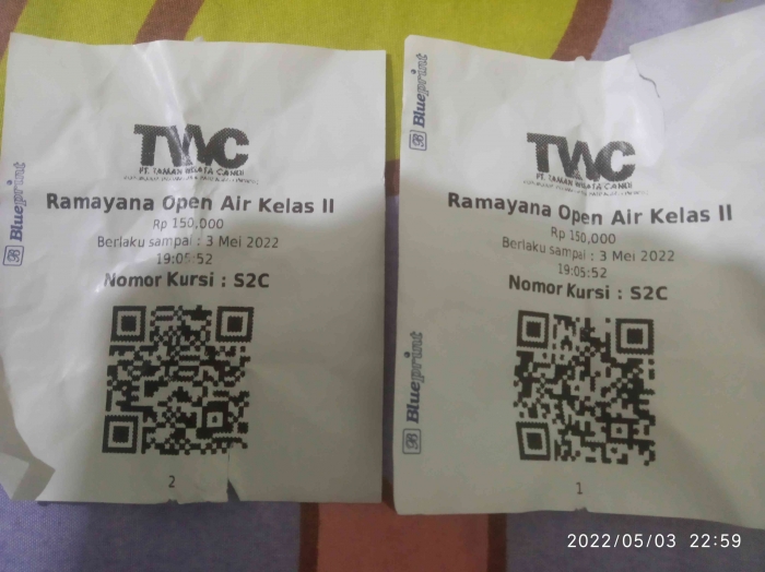 Tiket kelas 2 @Rp 150.000 (dokpri)