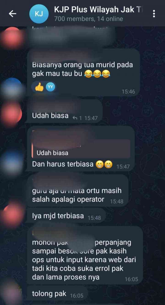 Screen Shoot Grup Telegram KJP Plus Jakarta Timur. (Sumber Gambar: Kompasiana.com/Noer Ashari)