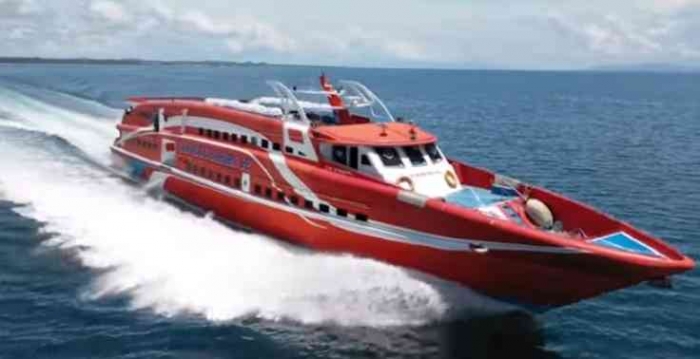Ilustrasi kapal cepat Express Bahari (Sumber: Telisik.id)