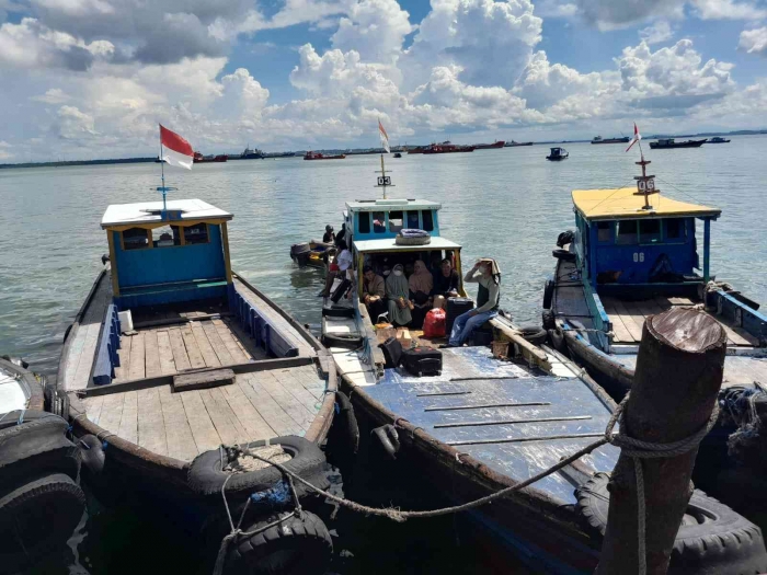 Kapal klotok di Kampung Baru Tengah Bpp (dokpri)