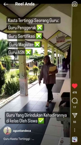 Video Reel di Istagram Saya (Sumber: Dokumentasi Pribadi)