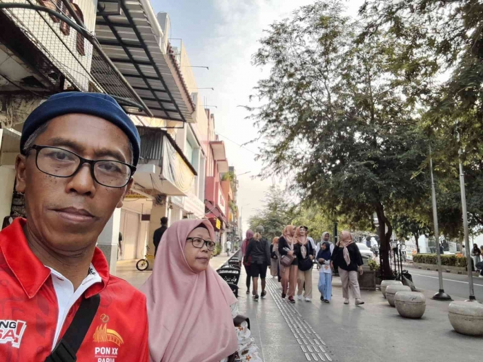 Pagi hari sudah ramai orang jalan-jalan (dokpri)