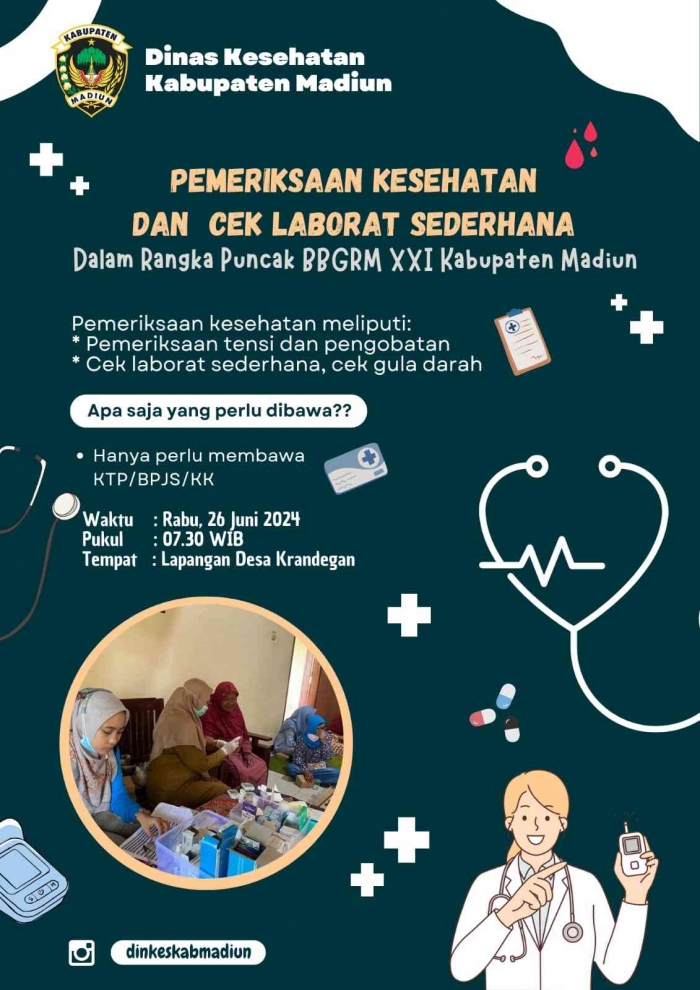 Pelayanan Pemeriksaan kesehatan (dok. Panitia BBGRM XXI tahun 2024)