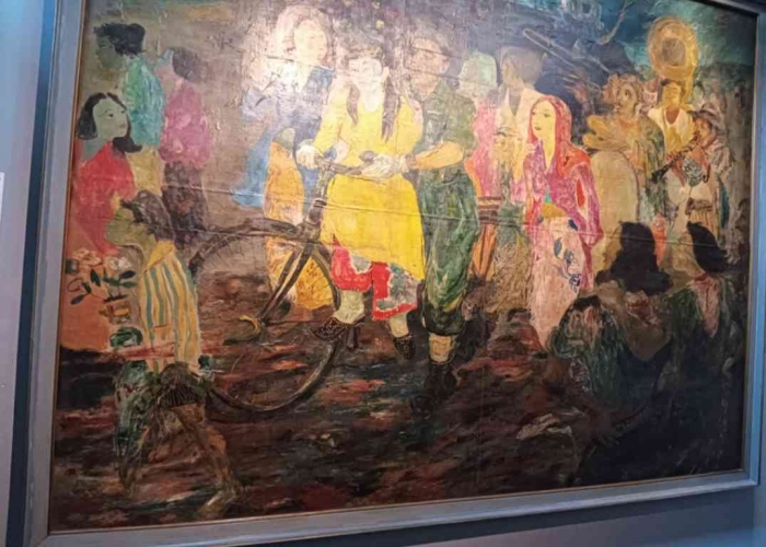 Salah satu lukisan yang menggambarkan kegiatan sosial di musium seni Indonesia, Kota tua Jakarta (dokpri)