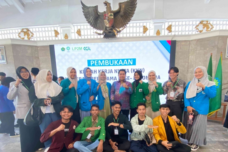 Delegasi Mahasiswa di Pembukaan KKN Se-Indonesia Moderasi Beragama IV 2024 /dokpri