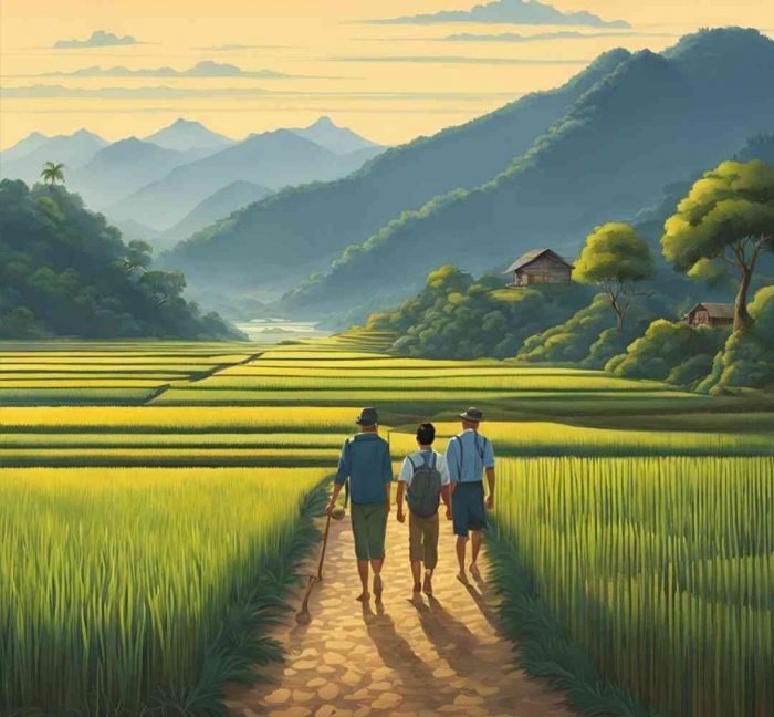 Yuk Jalan santai Bersama Bestie Keliling Desa(dokpri, gambar AI diolah dengan canva)