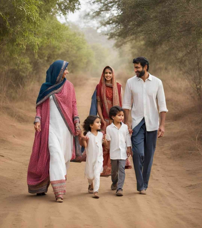 Biar Sehat Fisik dan Mental, Yuk Jalan santai Bersama Keluarga Keliling Desa(dokpri, gambar AI diolah dengan canva)