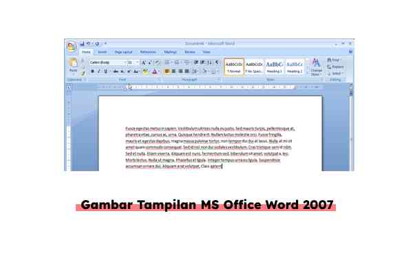 Gambar Tampilan Office Word 2007/diolah pribadi