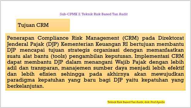 Teknik Risk Based Audit, dok Prof Apollo