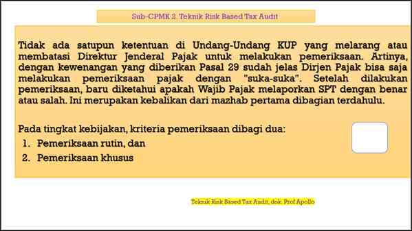 Teknik Risk Based Audit, dok Prof Apollo