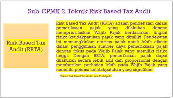 Teknik Risk Based Audit, dok Prof Apollo