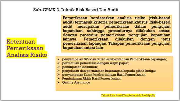 Teknik Risk Based Audit, dok Prof Apollo