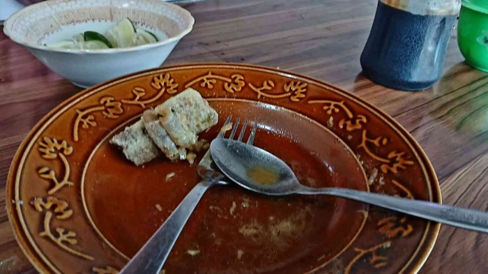 Alhamdulillah sudah habis, licin tandas tinggal tulang nya(dokpri)