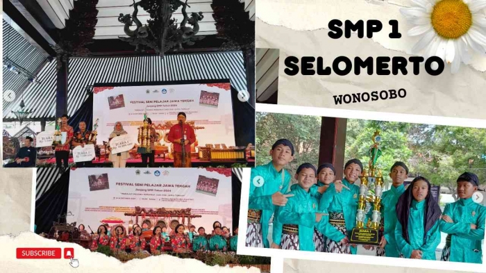 Ekspresi Gembira Peraih Juara I ( sumber gambar instagram SMP 1 Selomerto )