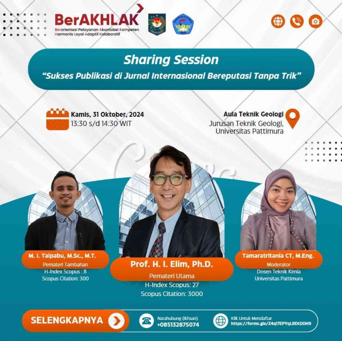 (Source from the organizer, Mr. M. Ikshan Taipabu) Flayer of my invited talk in Department of Geology at Pattimura university on 31st Oct. 2024