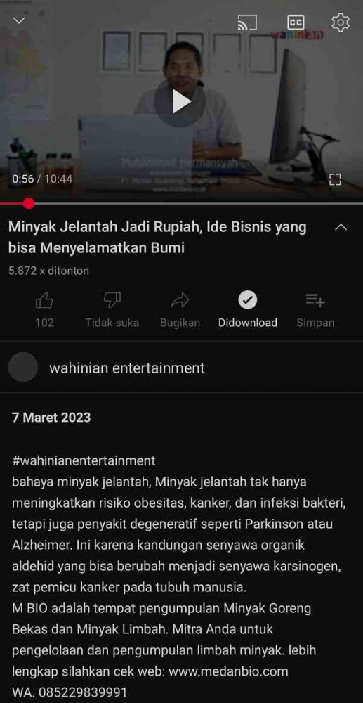 Gambar 4. Perusahaan Medanbio (Youtube)