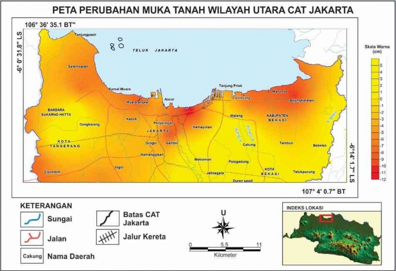 Ilustrasi: Penurunan dan Kenaikan Muka Tanah CAT Jakarta | Sumber: https://bkat.esdm.go.id